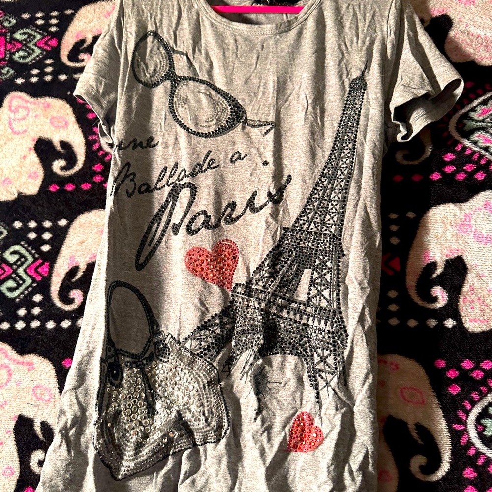 Paris blingy shiny shirt
